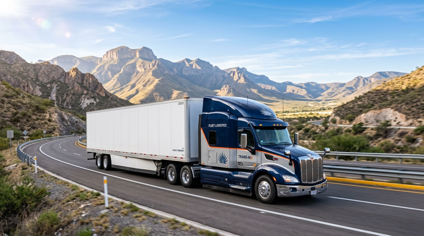Tractocamión LTM en carretera nacional de México